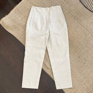 Zara White Pants with Black Brand Label
